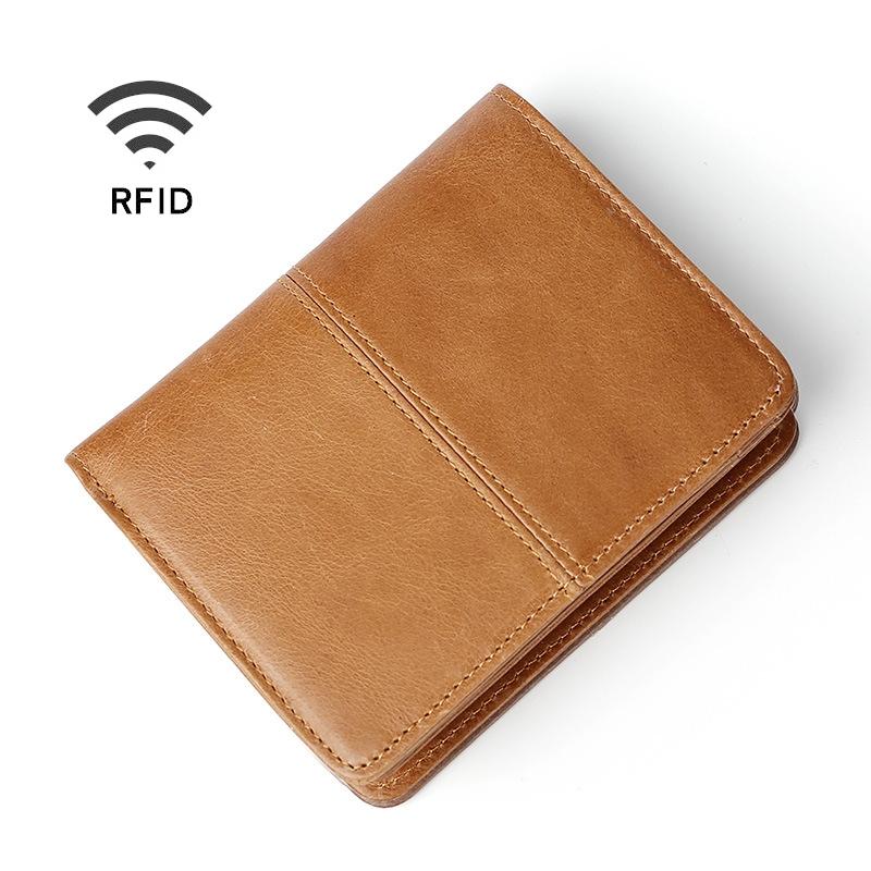 V562-Z8810BCC-202508281410-00 Oilskin Leather Rfid Change Purse - Brown - Brown - Image 1