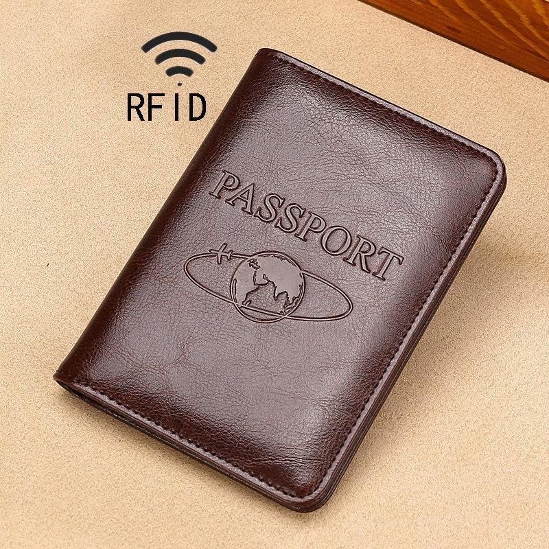 V562-ZS6710BCC-202508281620-00 Leather Rfid Passport Holder - Compact and Secure - Dark Brown - Image 1