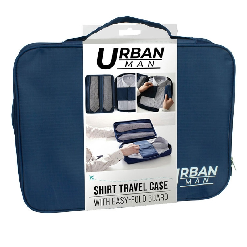 V563-110041-202508190820-00 Urban Travel Shirt Organiser Bag Case Pouch w/ Fold Board 36cm x 26cm x 5cm in Blue - Image 1
