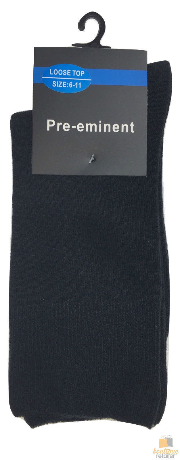 V563-6LOOSETOPSOX-BLK6-11-202508260910-00 6x Pairs COTTON LOOSE TOP SOCKS Medical Circulation Diabetic Comfort Black - 6-11 - Image 1