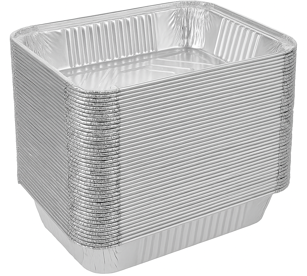 V563-AF2215-5-24PK-202508121320-00 120x Aluminium Disposable Foil Food Container Trays Pans Baking Roast Bulk 22x15.5x5cm - Image 1