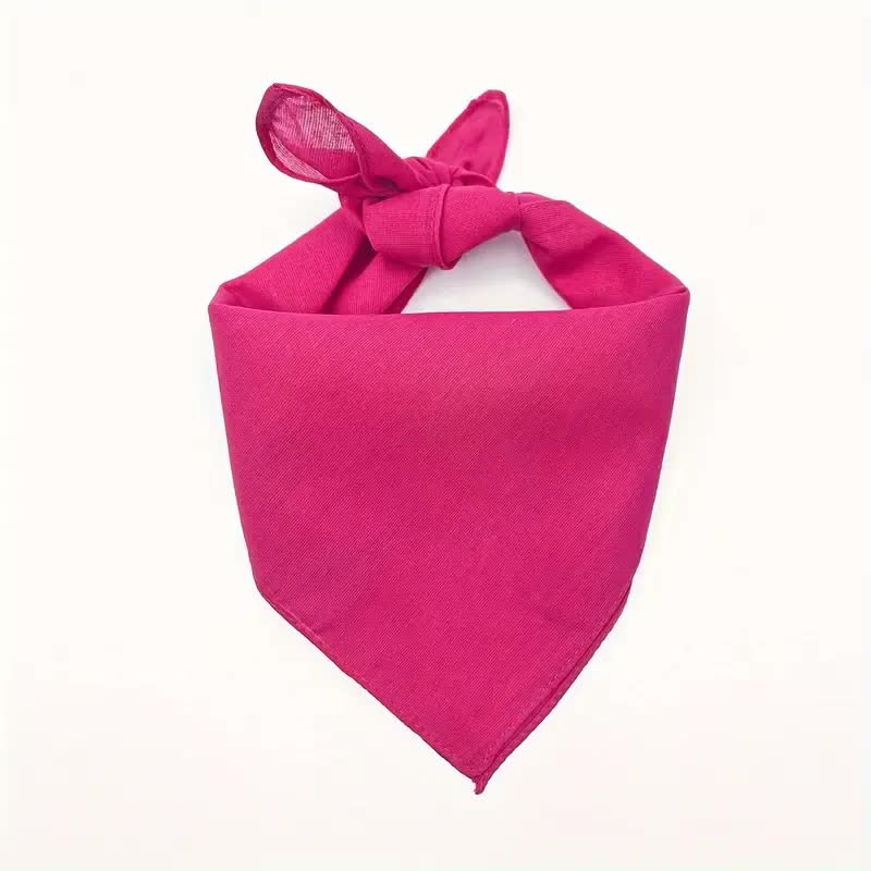 V563-BANDANA-PLAINHOTPINK-202509090852-00 BANDANA Paisley 100% COTTON Head Wrap Durag Bandanna Summer Biker Scarf Mask - Hot Pink (Plain) - Image 1