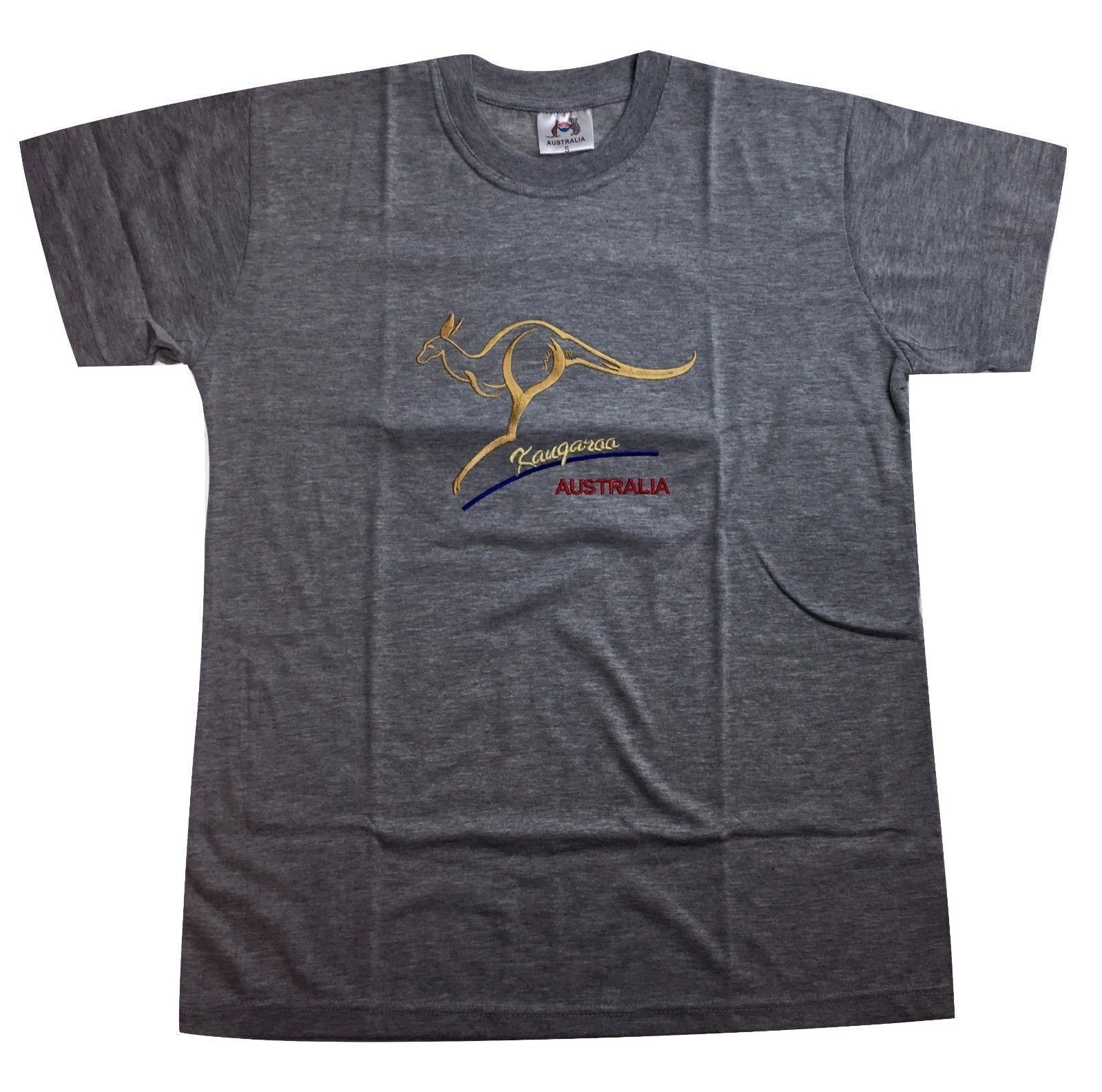 V563-ET10-GREY-M-202508190825-00 Adult Australian Kangaroo T Shirt Australia Day 100% Cotton Souvenir Tee Top - Grey - M - Image 1