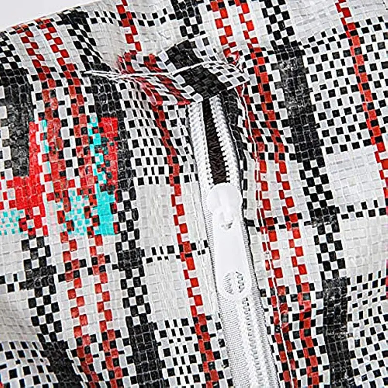 V563-H0-206-48PCS-202508260935-00 48x Large Stripe Bag Packing Storage Strip Zip Shopping Travel Check House Moving 78cm x 90cm x 25cm - Image 1