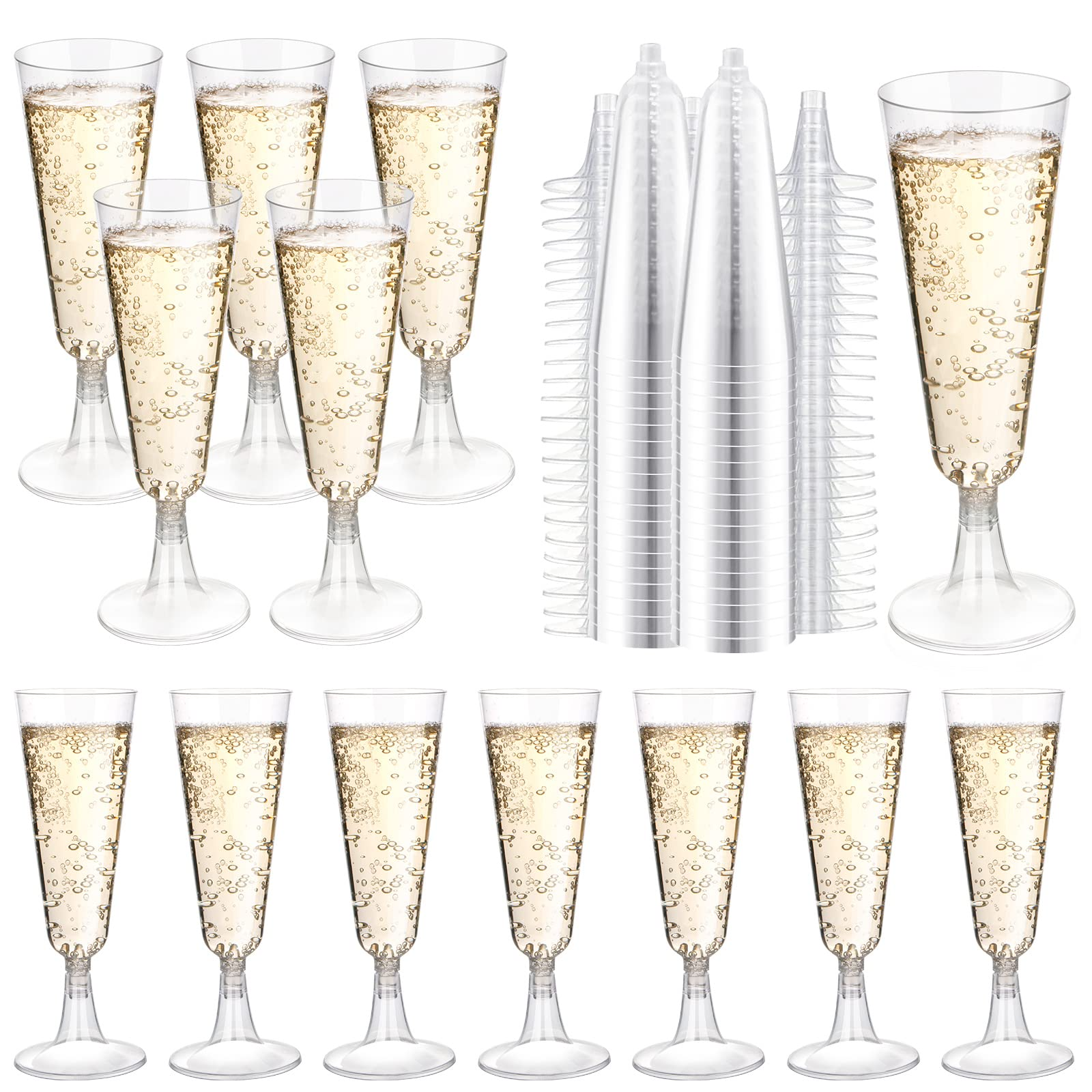 V563-HP0516-6-1BOX-202508190855-00 144x 150ml Premium Plastic Champagne Glasses Flutes Mimosa Bulk - Clear - Image 1