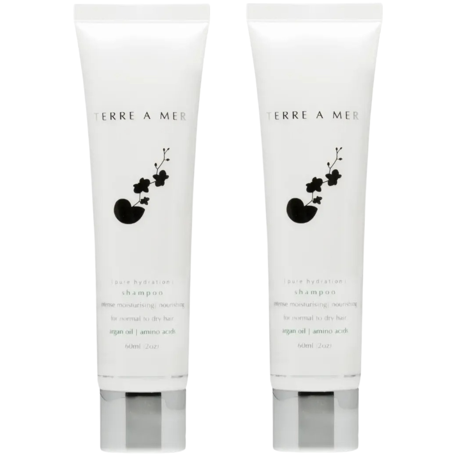 V563-PH_TRVL_SHAMPOO-2PCS-202508190820-00 2x Terre A Mer Pure Hydration Amino Acid/Argan Oil Shampoo - 60ml Travel Size - Image 1