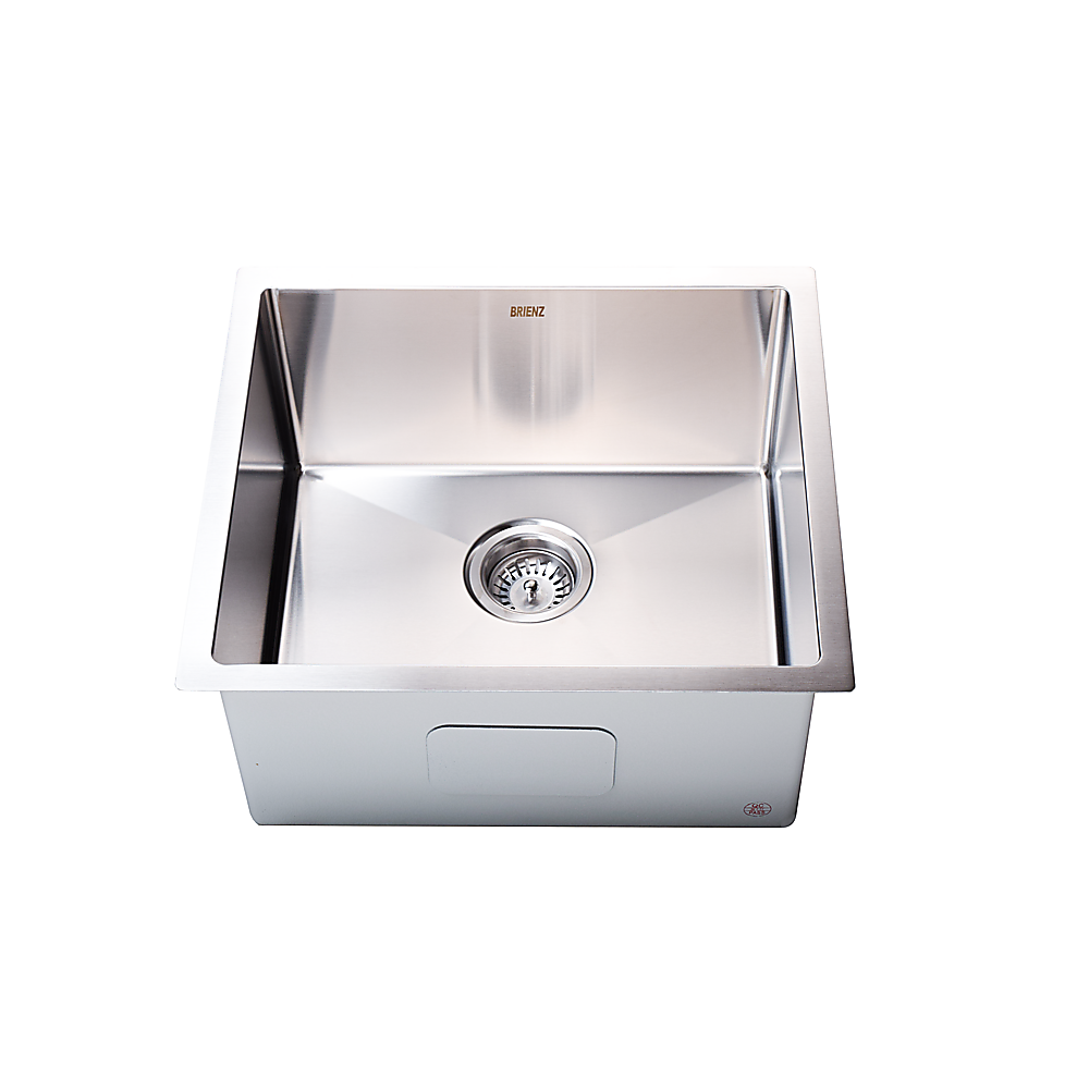 V63-846381-202507050010-00 510x450mm Handmade Stainless Steel Undermount / Topmount Kitchen Laundry Sink with Waste - Image 1