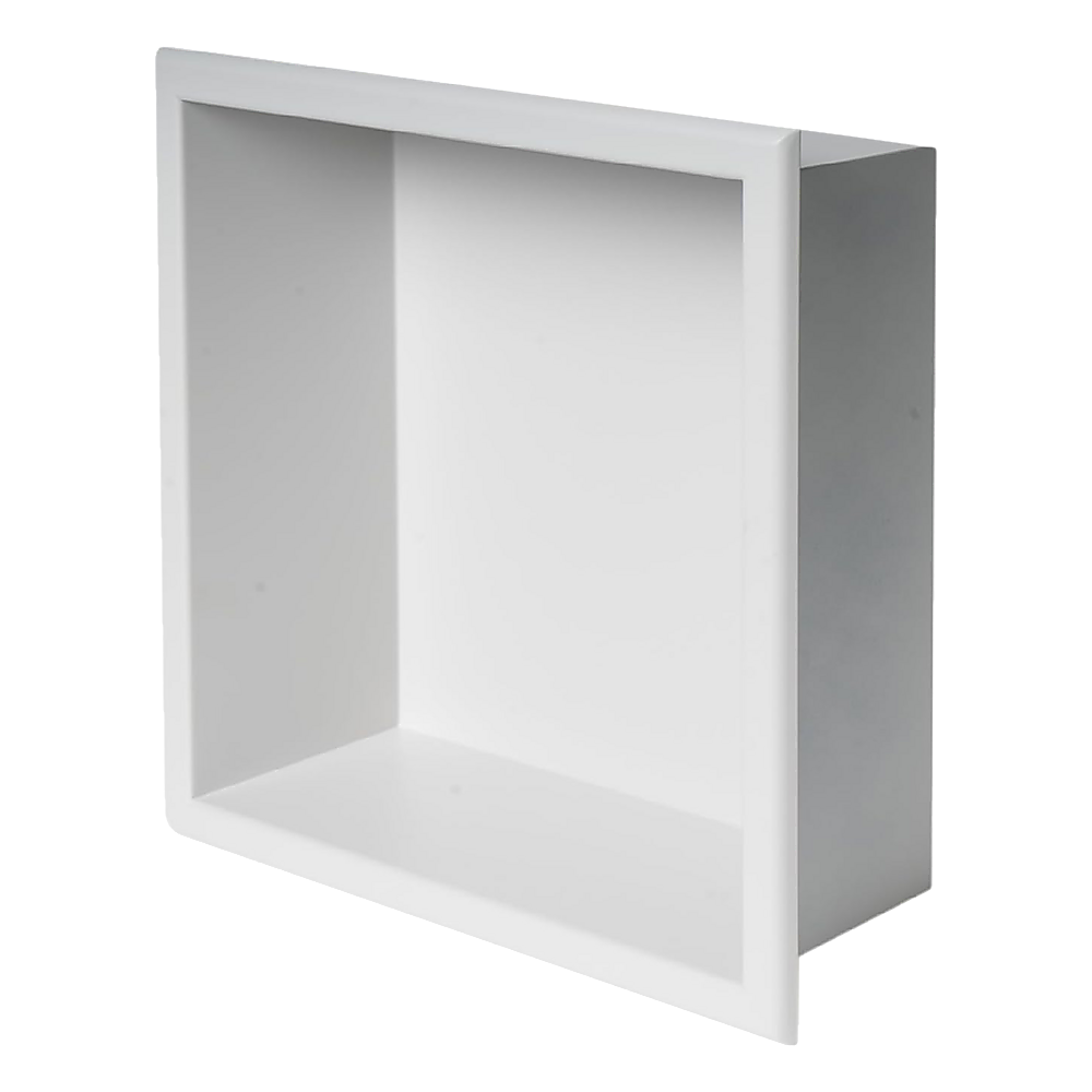 V63-900681-202509221030-00 336 x 336 x 101mm Shower Niche Single Shelf Organizer No Tile Needed in White - Image 1
