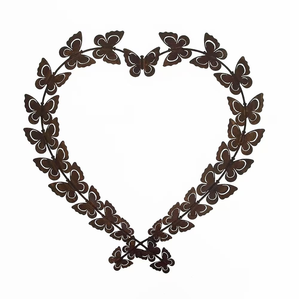 V637-03821BTF-202508251420-00 Flutter Of Butterflies As Heart Wall Art 48cm - Image 1
