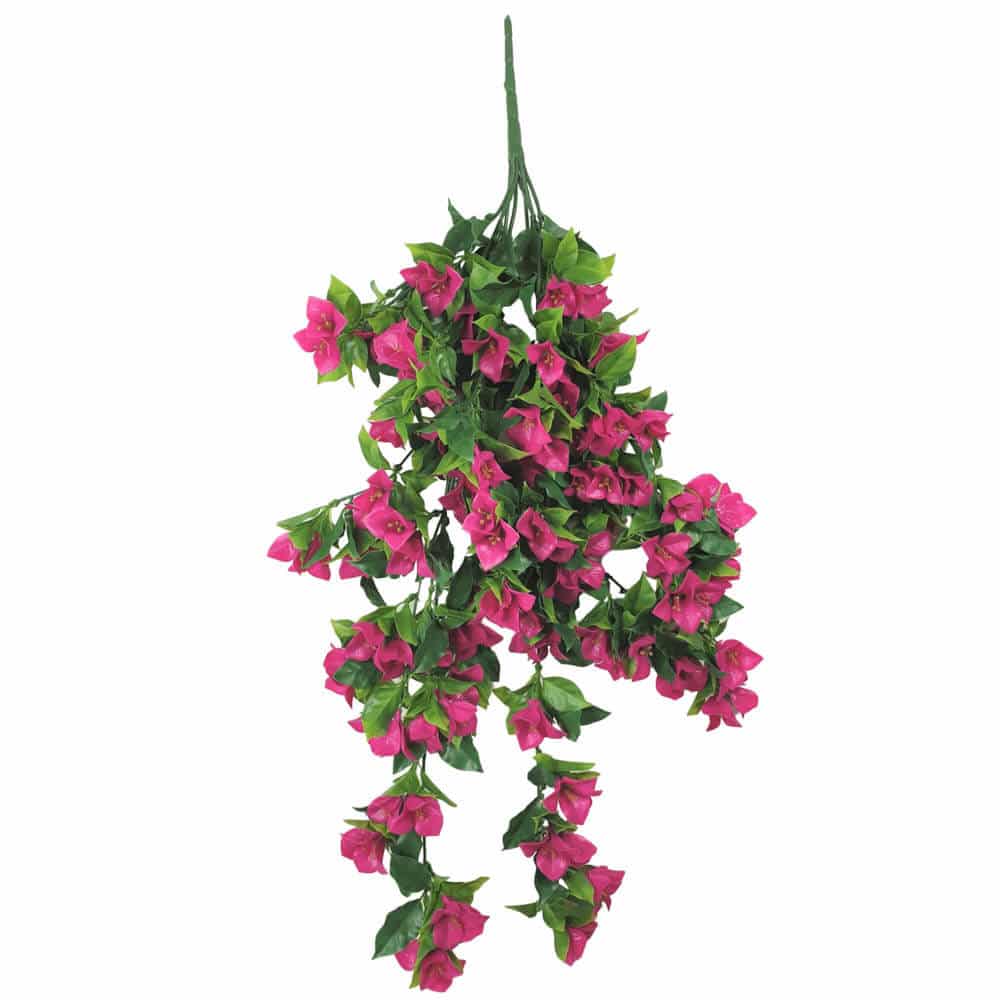 V637-1005616-202508251320-00 Hanging Artificial Bougainvillea Plant (Pink / Lilac) UV Resistant 90cm - Image 1