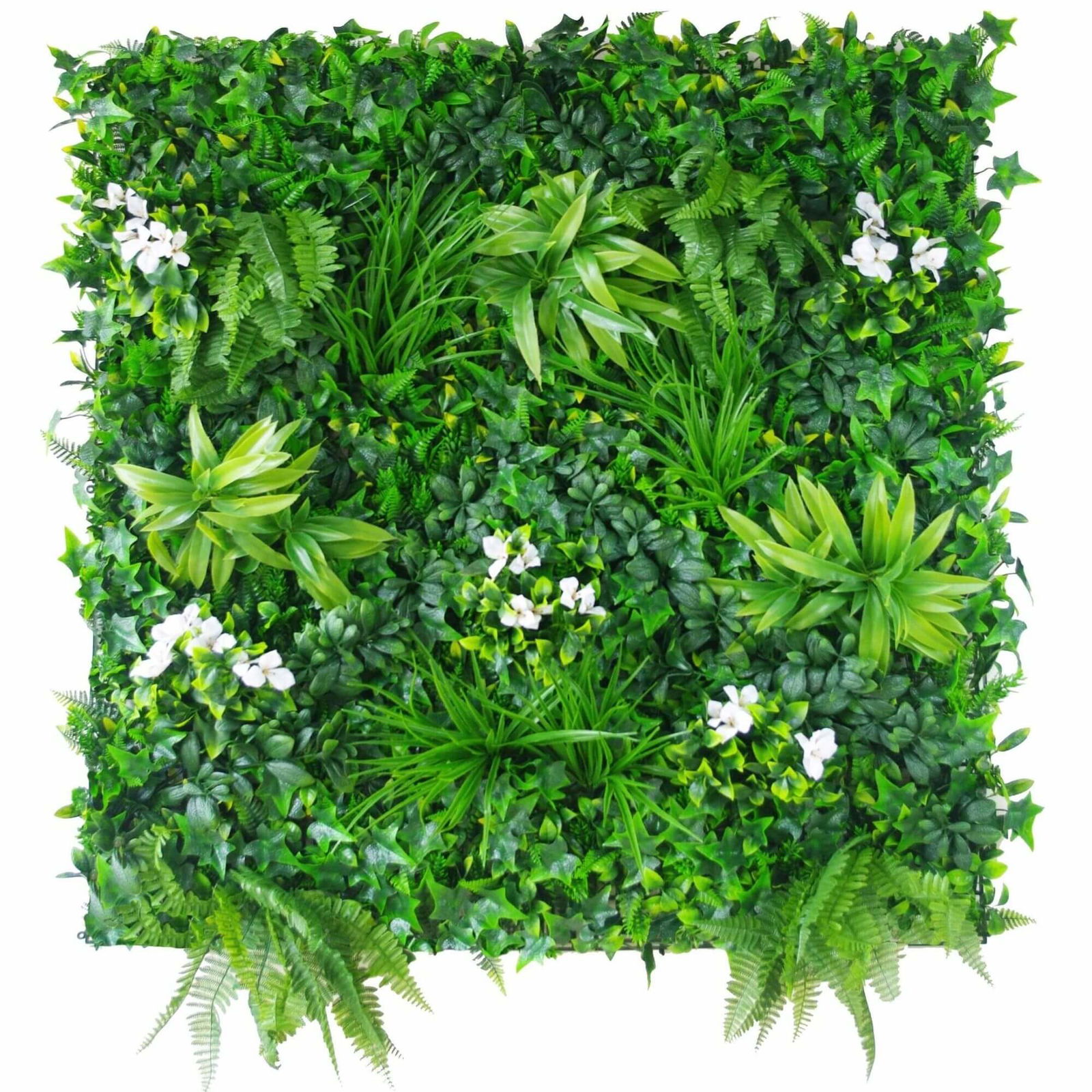 V637-1019049-202508251353-00 Luxury Snowy White Vertical Garden / Green Wall UV Resistant 100cm x 100cm - Image 1