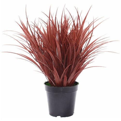 V637-1043014-202508251355-00 Artificial Ornamental Potted Dense Burgundy Grass UV Resistant 38cm - Image 1