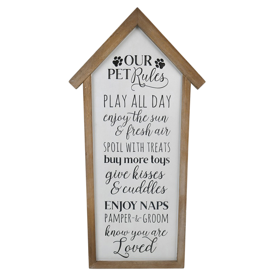 V637-11066PET-202508251452-00 Our Pet Rules Wall Sign 33x66cm - Image 1