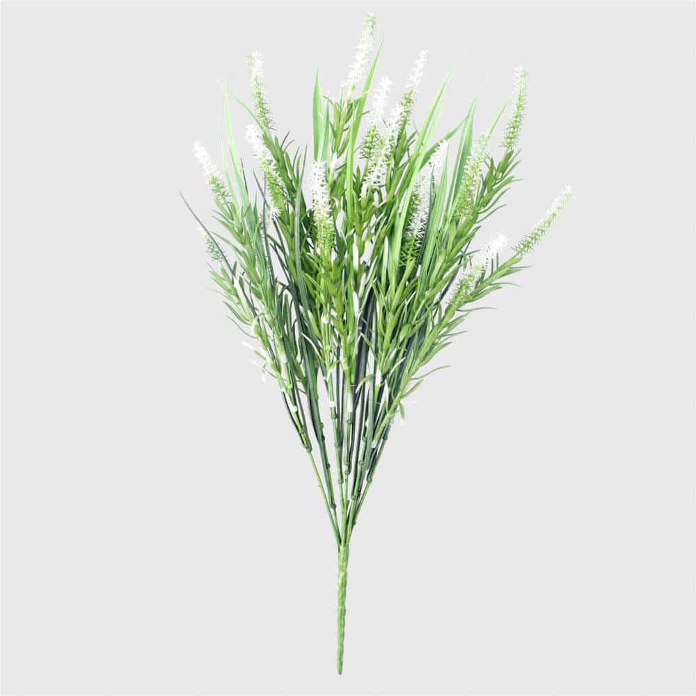 V637-1140210-202508251410-00 Long Artificial Lavender Stem (White) 50cm UV Resistant - Image 1