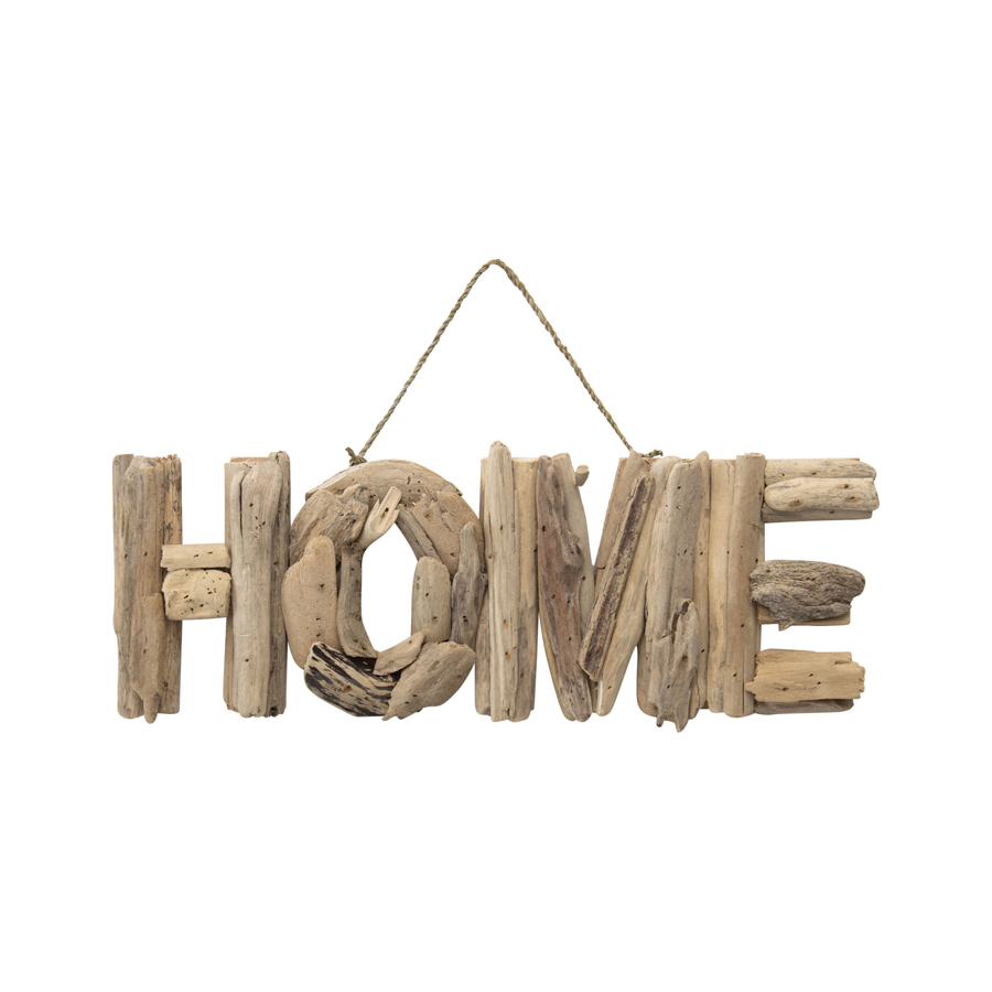 V637-33764HOM-202508251410-00 Hand-Made Driftwood 'Home' Wall Art 44x3cm - Image 1