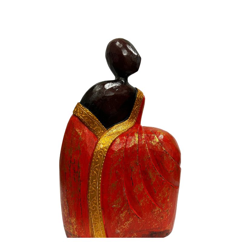 xr:d:DAFy4iMb2n0:3,j:4722431999960294782,t:23110102 Tribal Lady Draped in Red Ornament 20x30cm - Image 1