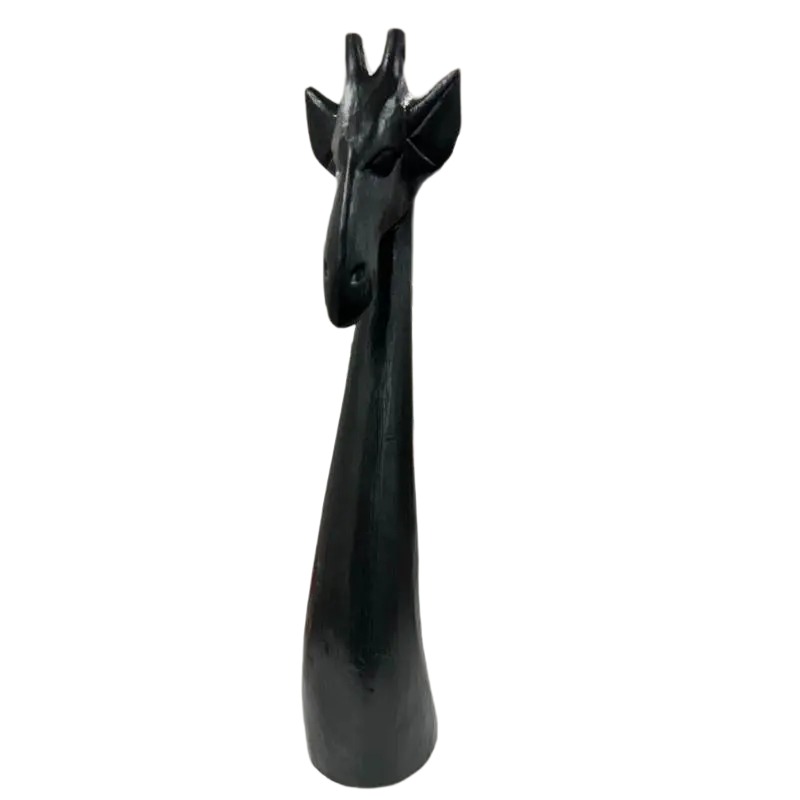 V637-33821GRF-202508251430-00 Handcrafted Black Giraffe Ornament 49cm - Image 1