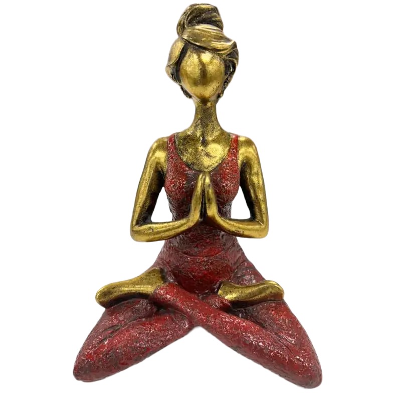 V637-33835YOG-202508251435-00 Handcrafted Yoga Lady In Red 23cm - Image 1