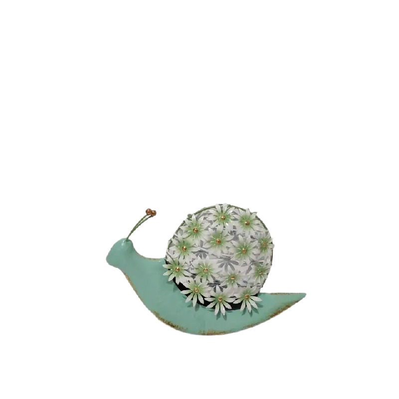 V637-40469SNL-202508251517-00 Natures Art Snail W Flowers 34cm - Image 1