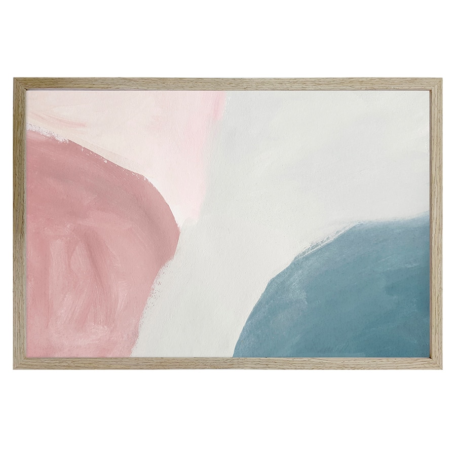 V637-43000WAL-202508251517-00 Abstract Dunes Framed Wall Print w Oak finish frame & glass 90cm - Image 1