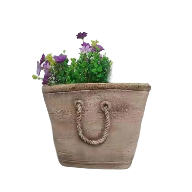 V637-49474BAG-202508251310-00 Handbag Planter w Hole + Plug 26cm - Image 1
