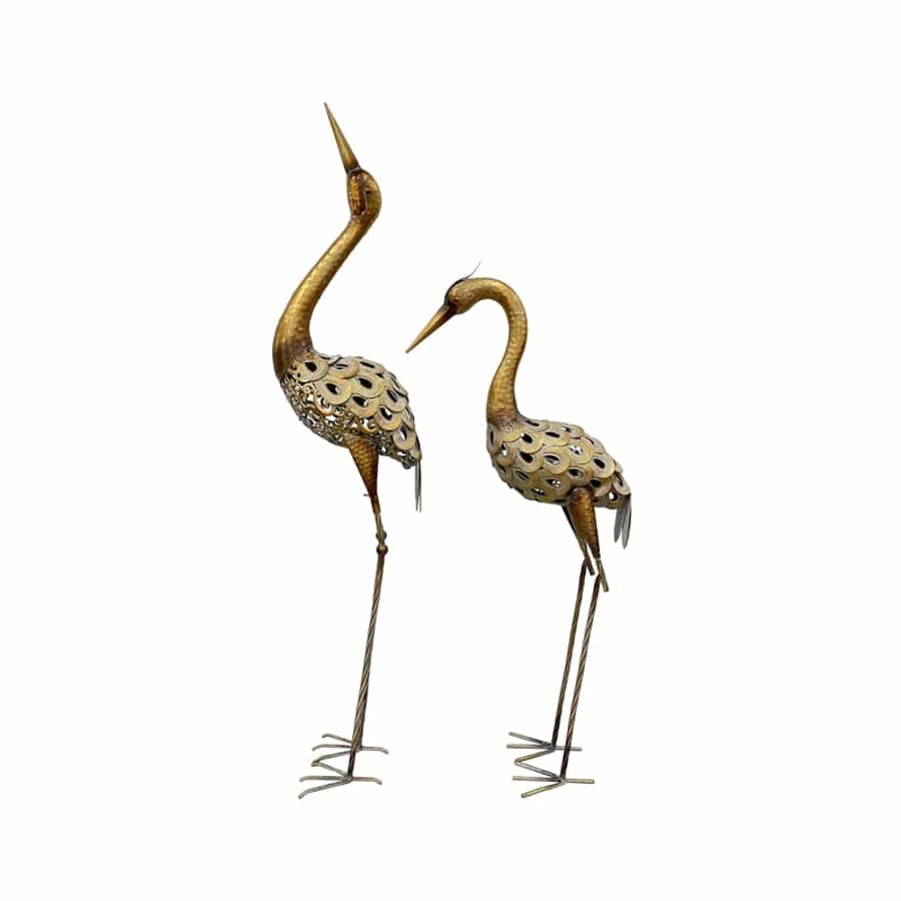V637-71496CRN-202508251925-00 Set 2 Asst Elegant Crane Couple Garden Statue 114cm - Image 1