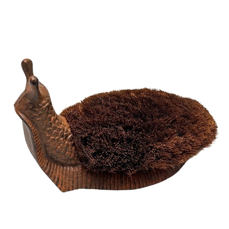 V637-74146SNL-202508251615-00 Cast - Iron Snail Boot Brush / Decor 28cm - Image 1