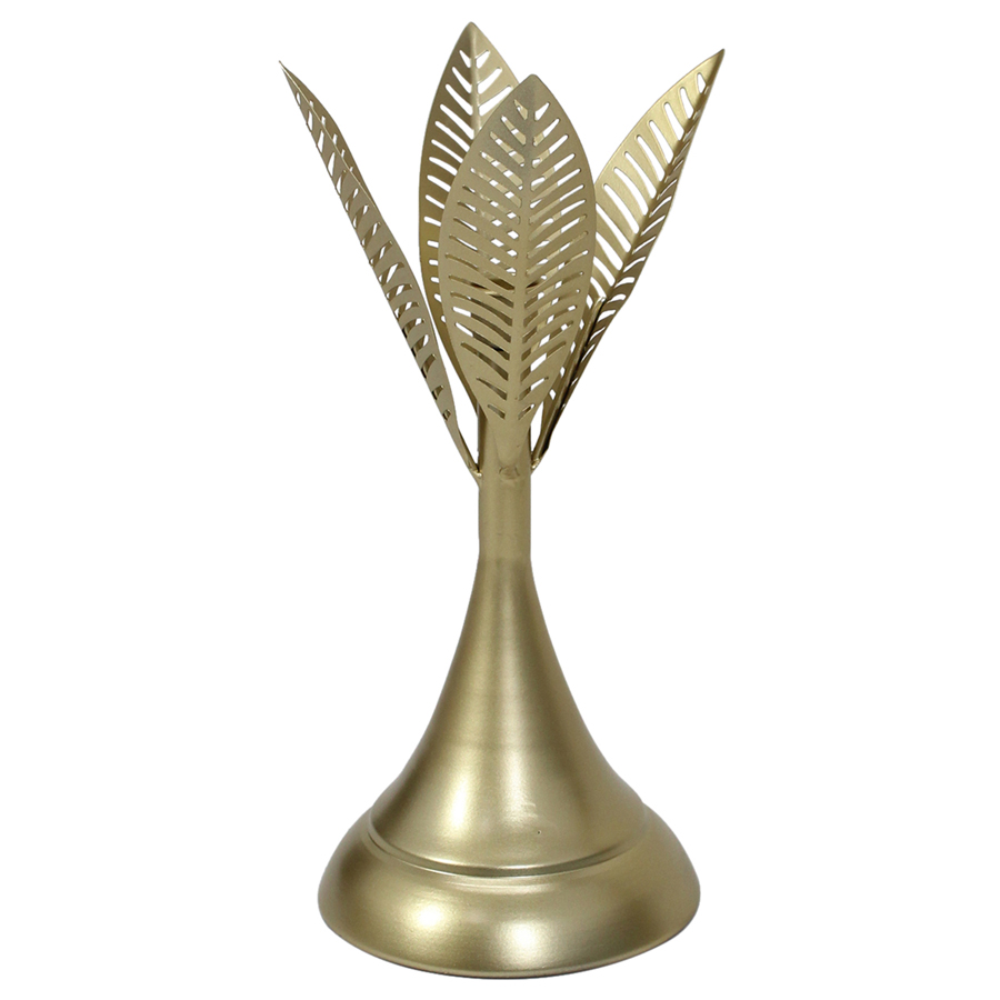 V637-78721CDL-202508251620-00 Aura Leaves Taper Candleholder 14x32cm - Image 1