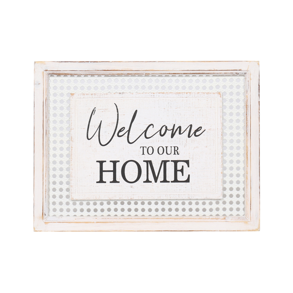 V637-92081WEL-202508251825-00 Hamptons Style Welcome to our Home Wall Art 40cm - Image 1