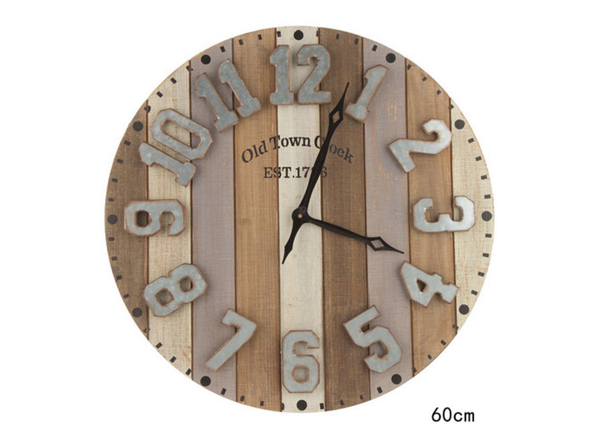 V637-ACC30417-202508251925-00 bulk 1 Old Town Metal N Mdf Wall Clock 60x60cm - Image 1