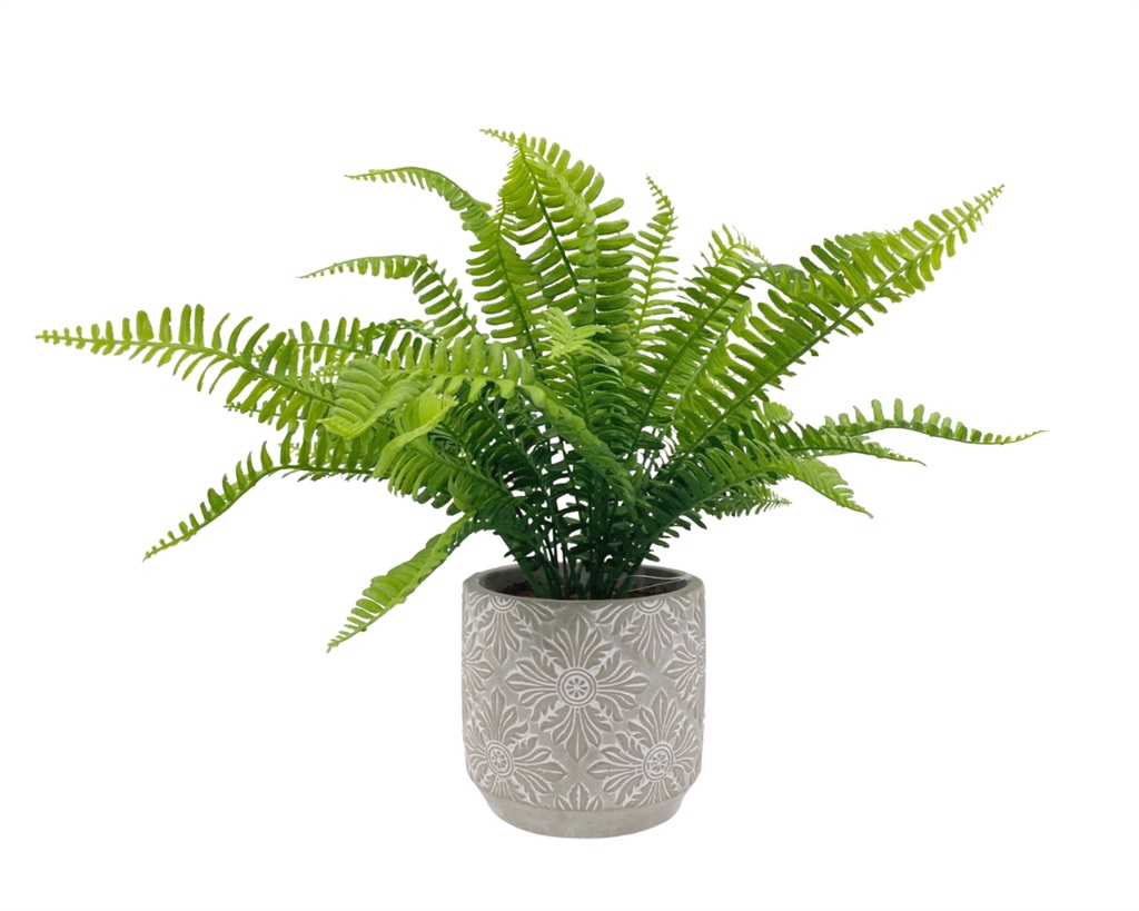 V637-AFL32068-202508251620-00 Artificial Fern in Ceramic Pot 43cm - Image 1