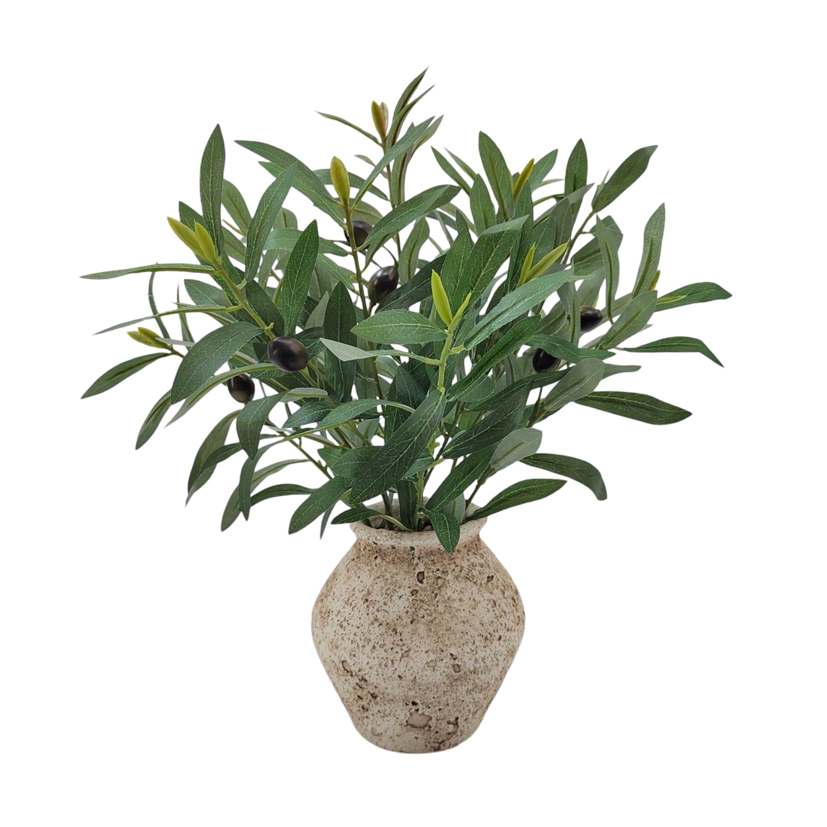 V637-AFL36459-202508251715-00 Artificial Olive Branches in Ceramic Pot 49cm - Image 1