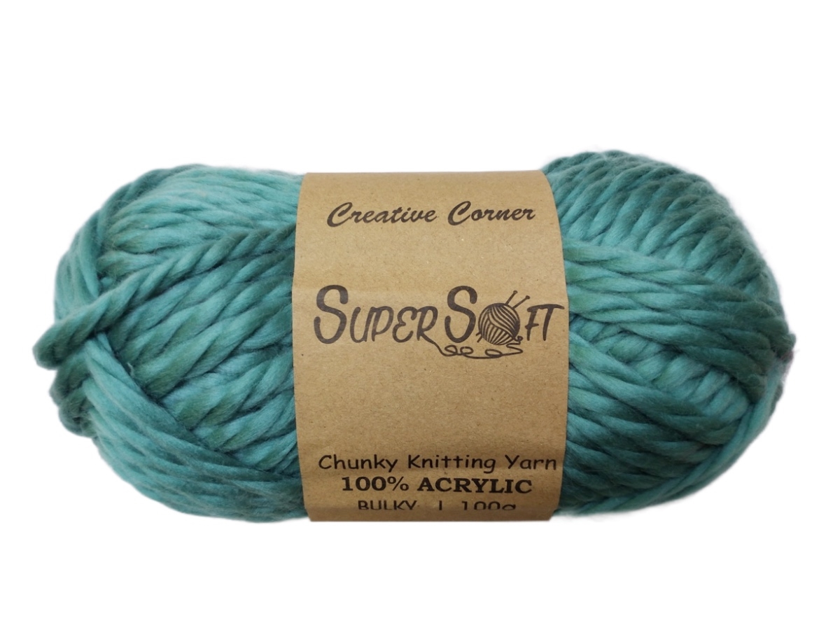 V637-CRA30210-202508251920-00 bulk 12 Teal Chunky Yarn 100G - Image 1