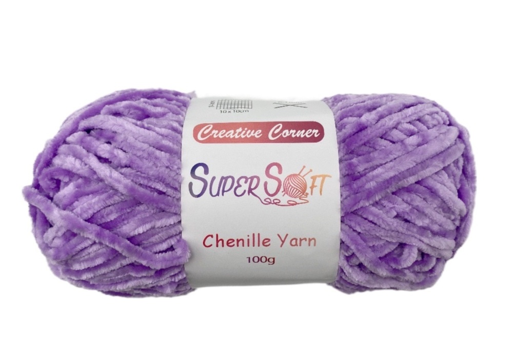 V637-CRA31390-202508251930-00 bulk 12 Purple Super Soft Chenille Yarn 100G - Image 1