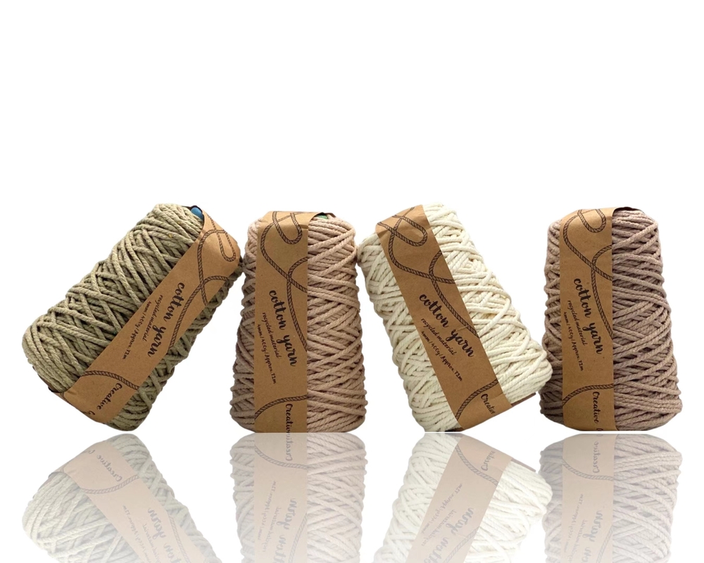 V637-CRA32945-202508251940-00 bulk 12 Macrame Cotton Yarn 72mtrs 4mm 400G Natural Assort Knitting - Image 1