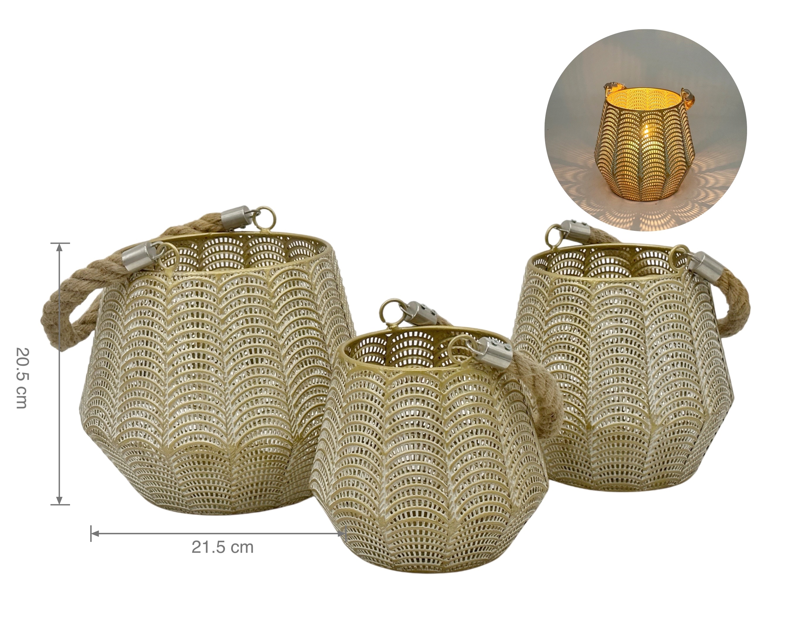 V637-DCO35070-202508251640-00 Gold Moroccan Lantern 21cm - Image 1