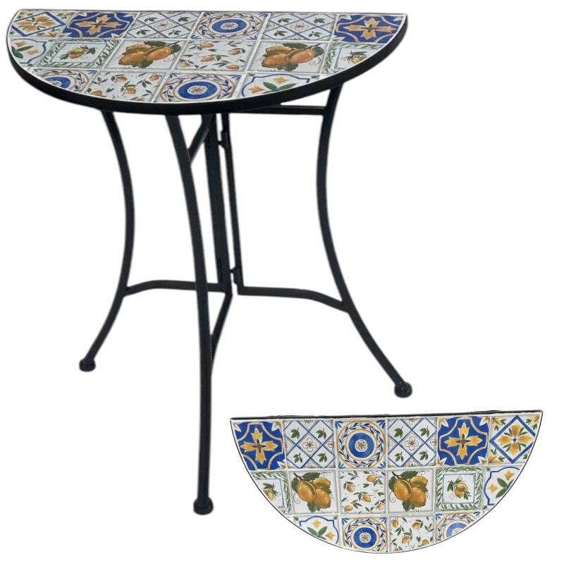 V637-E139164-202508251815-00 Zen Enclave Outdoor Half Round Table 60x69cm - Image 1