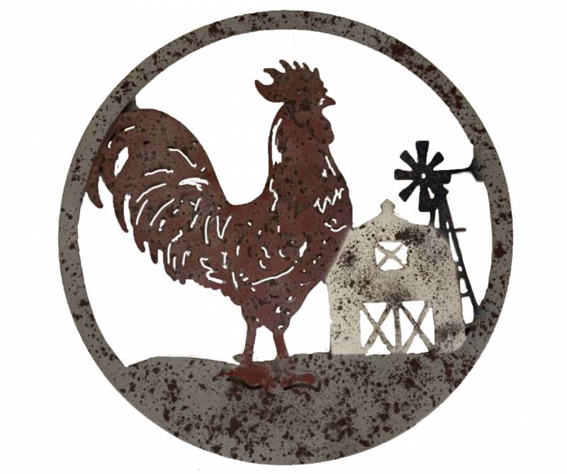 V637-E142333-202508251815-00 Rooster Metal Wall Art 72cm - Image 1
