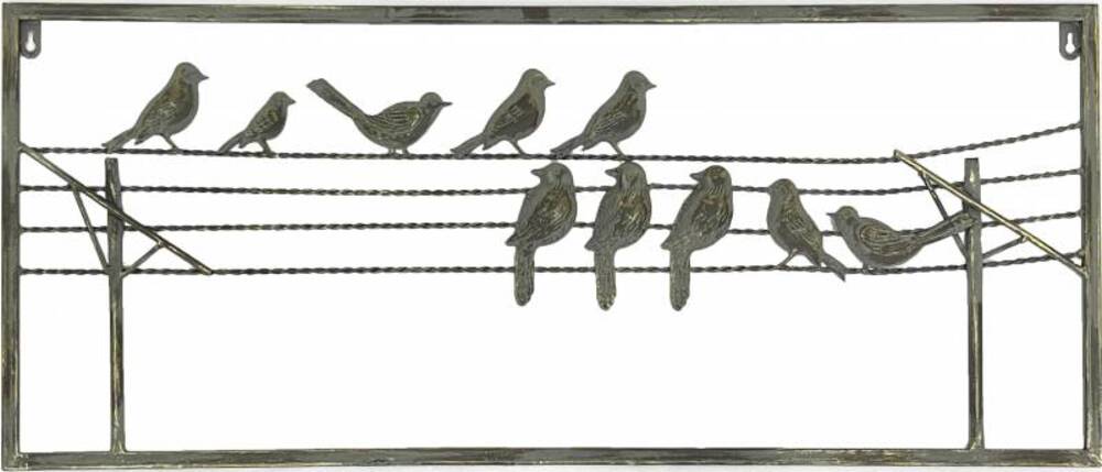 V637-E144179-202508251825-00 Bird On Wire Metal Wall Art 85cm - Image 1