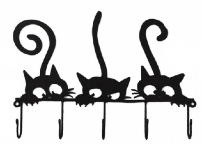 V637-E144801-202508251835-00 Crazy Cat Metal Hook 31x21cm - Image 1