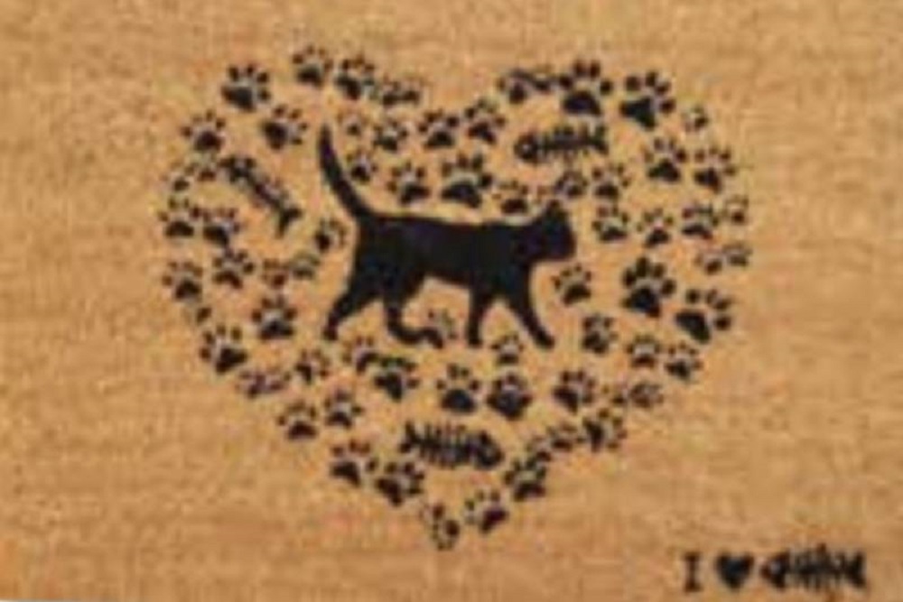 V637-E423654-202508252352-00 Cat Love Doormat Door Mat 60cm - Image 1