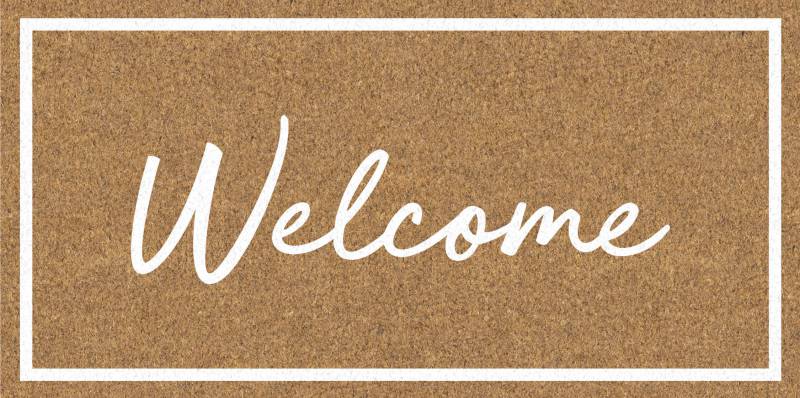 V637-E423720-202508252005-00 Welcome Cursive Doormat 90x45cm - Image 1