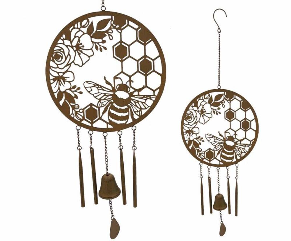 V637-E522675-202508252020-00 Bee Metal Wind Chime 86cm - Image 1