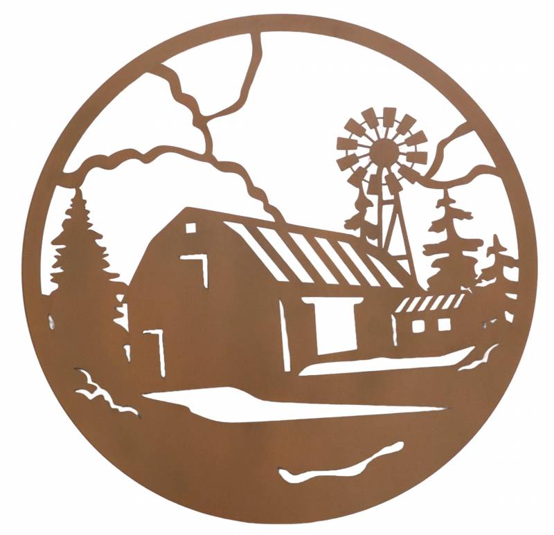 V637-E522901-202508252115-00 By The Barn Metal Wall Art 100cm - Image 1