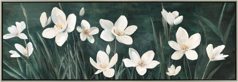 V637-E592584-202508252235-00 Blooming Flower Framed Artwork 150x50cm - Image 1
