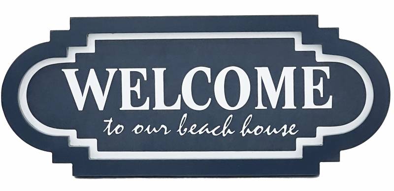 V637-E623057-202508252253-00 Welcome To Our Beach House Sign 48x20cm - Image 1
