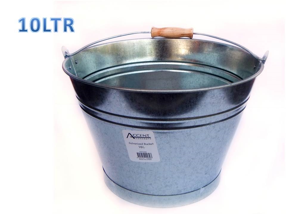 V637-GRT30757-202508252045-00 bulk 8 Galvanized Bucket w Handle 10L 28cm - Image 1
