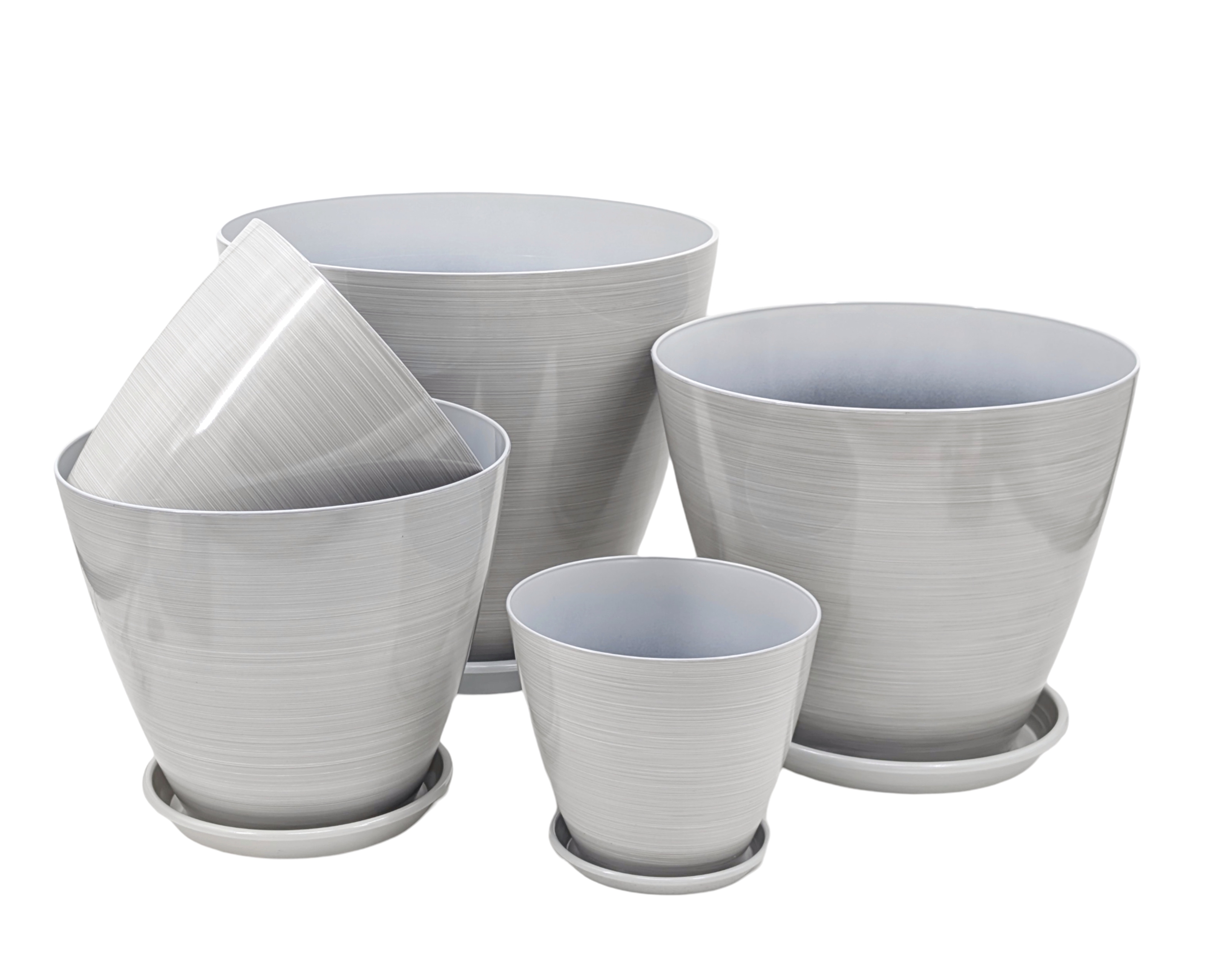 V637-GRT36991-202508252055-00 bulk 12 Brush Glazed Planter w Drainage Tray 30cm - Image 1