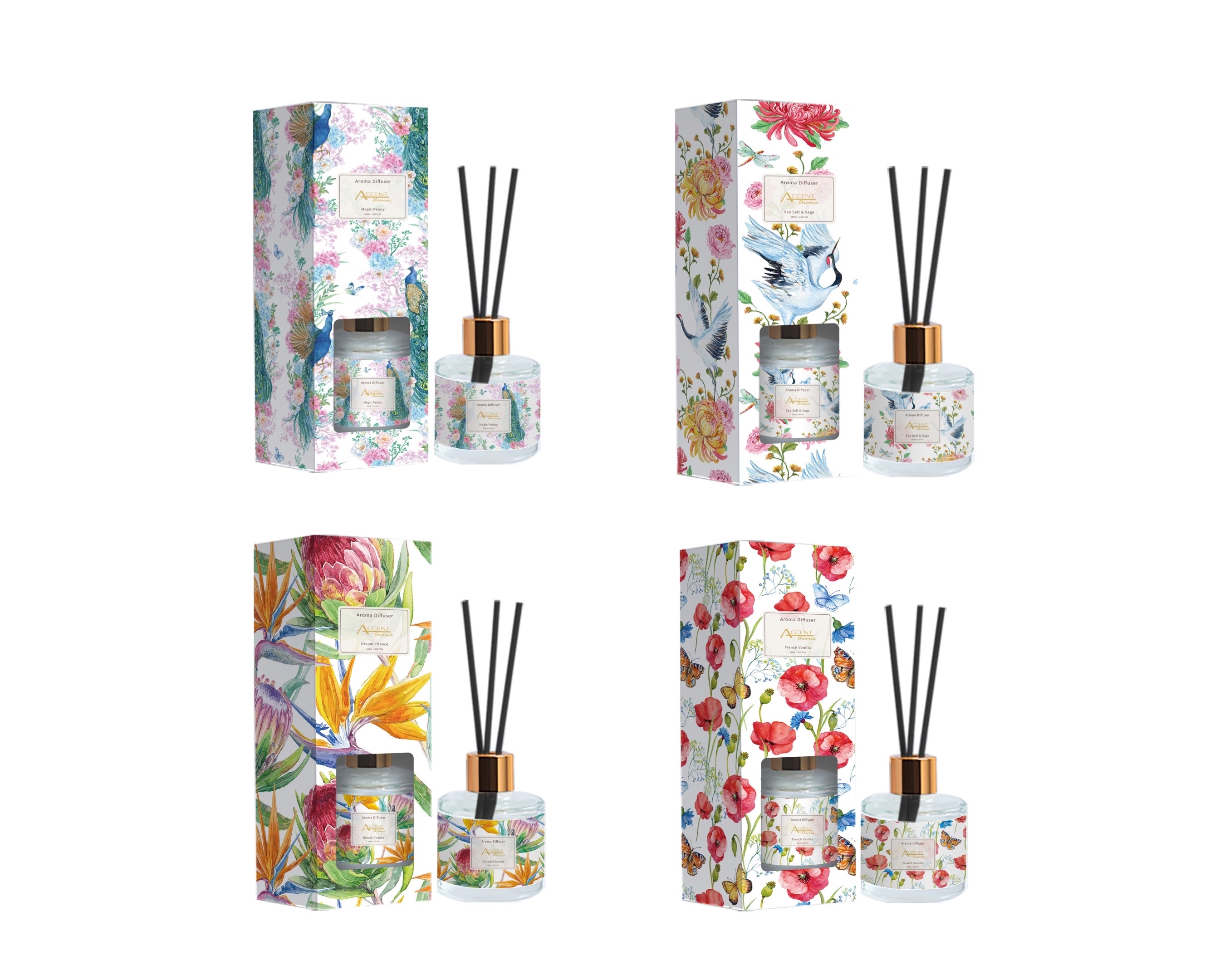 V637-INC35313-202508252230-00 bulk 24 Garden Dreams Diffuser 100ml 4 Assorted - Image 1