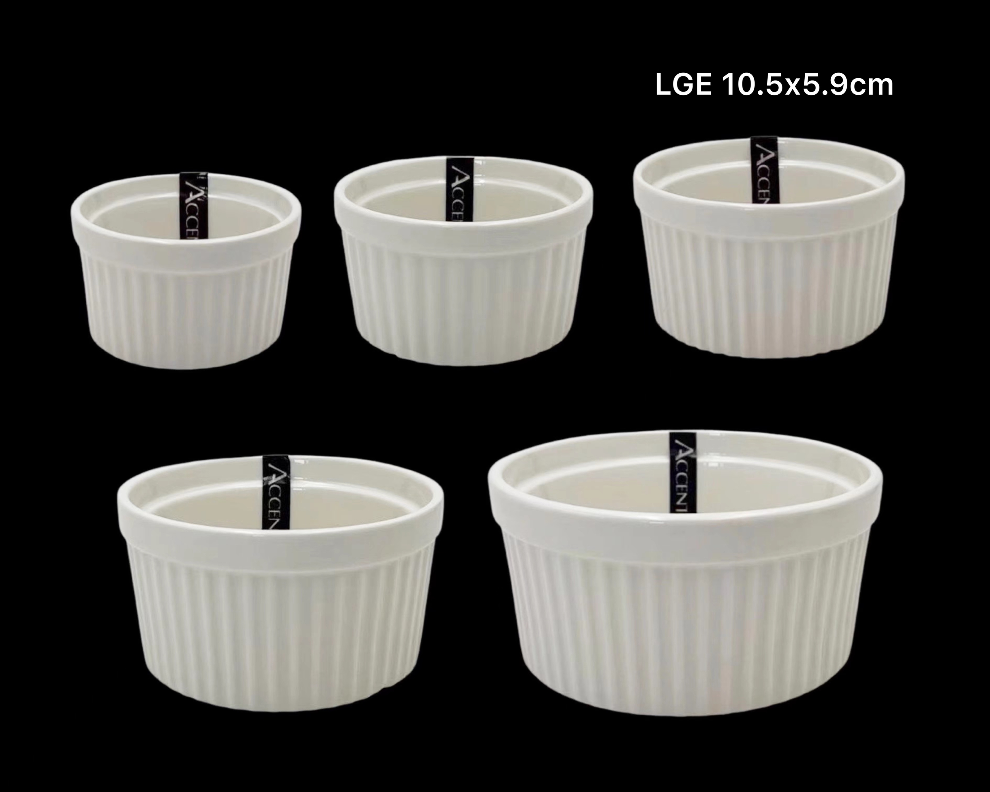 V637-KIT32842-202508252315-00 bulk 36 Large New Bone China Ramekln 10x6cm - Image 1